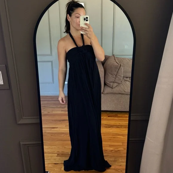 Aakaa Dresses | Aakaa Black Halter Maxi Dress | Color: Black | Size: M | Burtyco's Closet